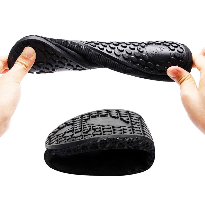 BARERUN أحذية مائية للنساء والرجال من باريرن، جوارب مائية للتمارين المائية، سوداء 10.5-11 M US للنساء / 8-9 M US للرجال - Image 5